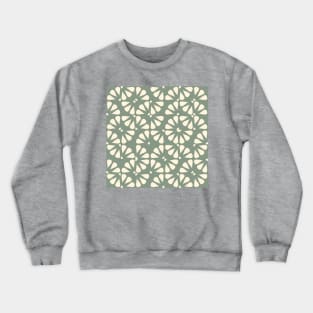 Sage Green Vintage Checkered Flowers Crewneck Sweatshirt